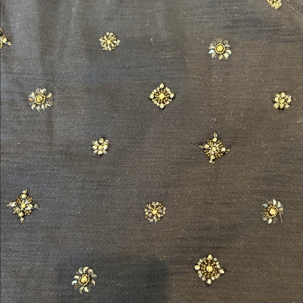 J crew Navy Blue Embellished Sweatshirt size medium - Picture 4 of 4